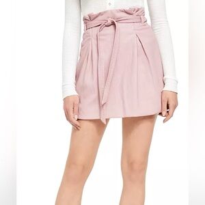 NWT Free People Payton Paperbag Mini Skirt in Mauve